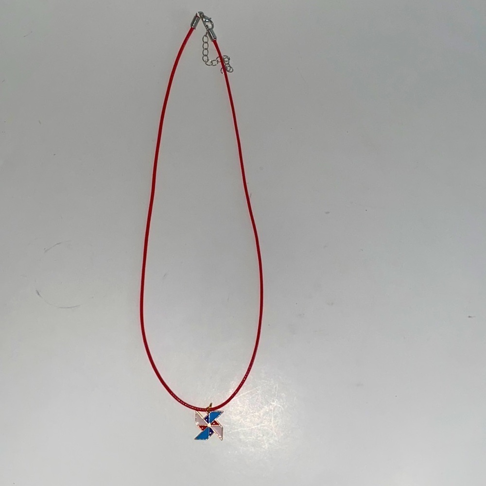 New red necklace with small pendant